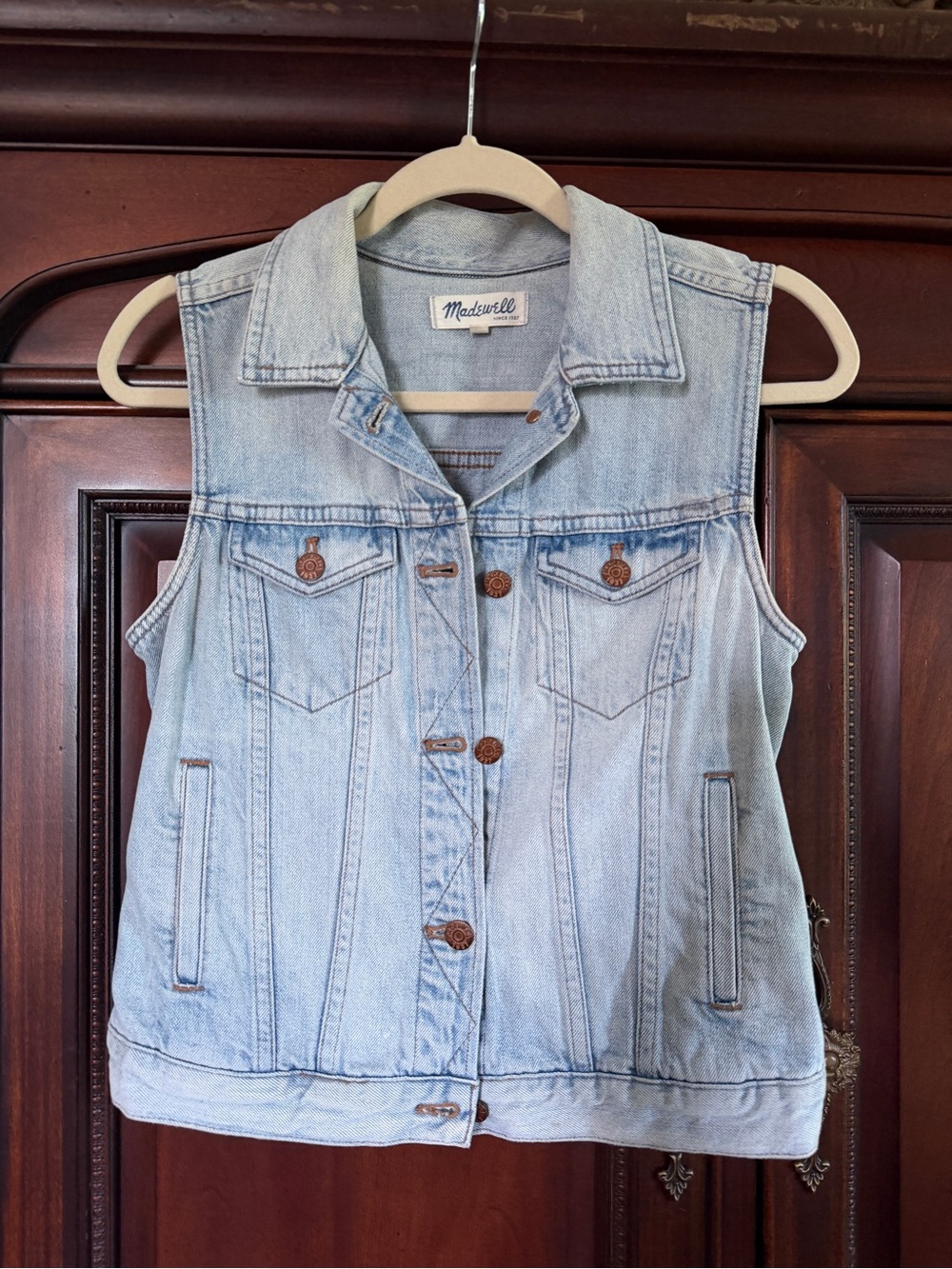 Madewell Light Blue Sleeveless Denim Jacket Vest